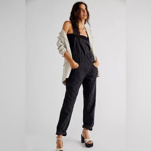Free People Ziggy Overalls in Mineral Black